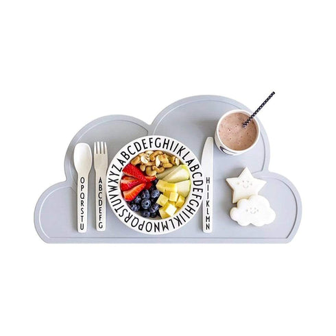 AussieSuperStore Homeware Supplies Food Grade Silicone Slip Resistant Cloud Place mat Food Silicone Slip Resistant Cloud Place-mat for Baby/Kid/Children CBCLOUDMATGRAY